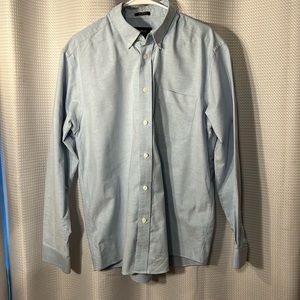 Eddie Bauer Men’s Button Down Collared Long Sleeve Sz Lg relax fit Blue shirt